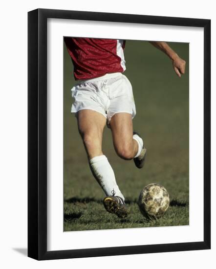 Detail of Male Soccer Player with the Ball-null-Framed Photographic Print