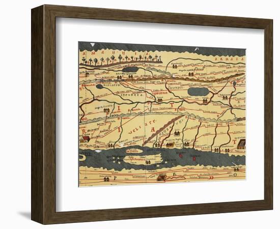 Detail of Map of Italian Peninsula, from Peutinger Table-null-Framed Giclee Print