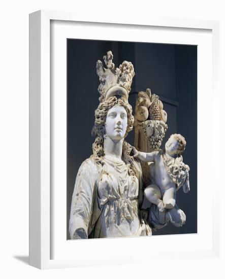 Detail of Marble Statue of Tyche, Goddess of Fortune, from Prusias Ad Hypium, Turkey-null-Framed Giclee Print