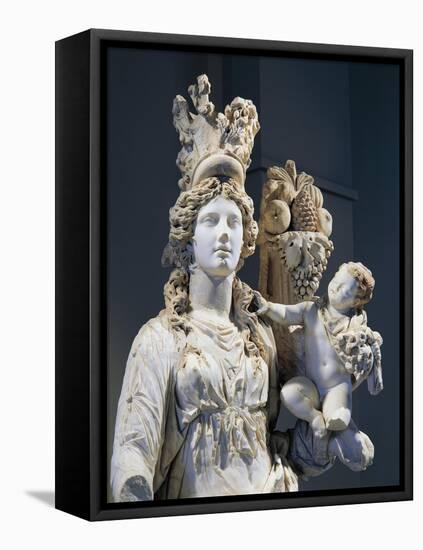 Detail of Marble Statue of Tyche, Goddess of Fortune, from Prusias Ad Hypium, Turkey-null-Framed Stretched Canvas