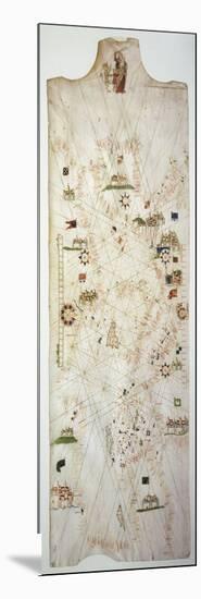 Detail of Marine Chart of Mediterranean, 1571-Matteo Rosselli-Mounted Giclee Print