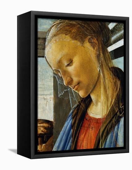 Detail of Mary from Madonna of the Eucharist-Sandro Botticelli-Framed Stretched Canvas