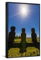 Detail of Moai Looking into the Sun at Ahu Akivi-Michael-Framed Photographic Print