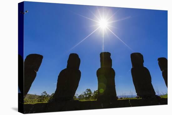 Detail of Moai Looking into the Sun at Ahu Akivi-Michael-Stretched Canvas