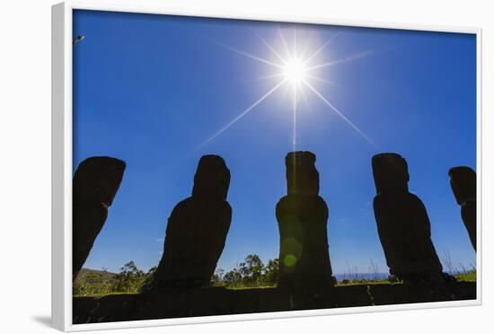 Detail of Moai Looking into the Sun at Ahu Akivi-Michael-Framed Photographic Print