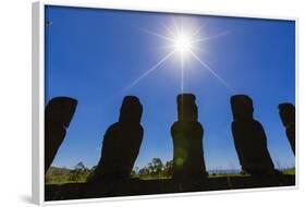 Detail of Moai Looking into the Sun at Ahu Akivi-Michael-Framed Photographic Print