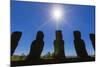 Detail of Moai Looking into the Sun at Ahu Akivi-Michael-Mounted Photographic Print