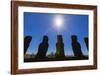 Detail of Moai Looking into the Sun at Ahu Akivi-Michael-Framed Photographic Print