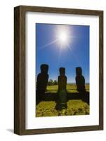 Detail of Moai Looking into the Sun at Ahu Akivi-Michael-Framed Photographic Print