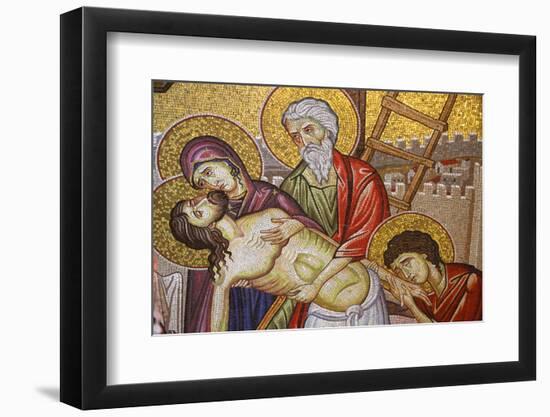 Detail of mosaic of the Burial of Jesus Christ showing Jesus taken down from the cross-Godong-Framed Photographic Print