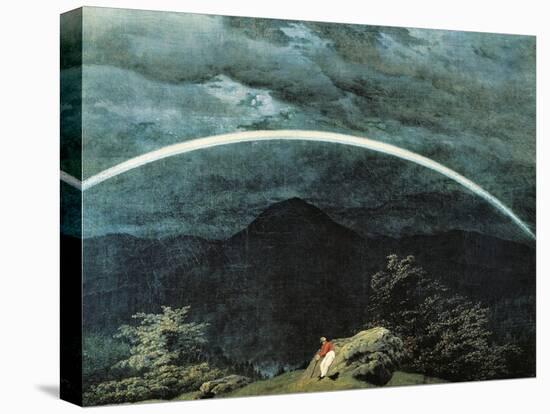 Detail of Mountain Landscape with Rainbow-Caspar David Friedrich-Stretched Canvas