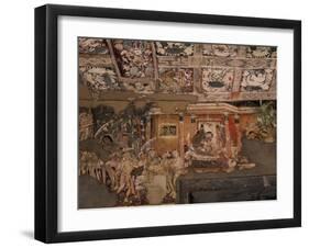 Detail of Mural Inside the Cave #17, Ajanta in Maharashtra, India-null-Framed Giclee Print