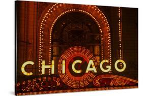 Detail of Neon Sign on Chicago Theater, Chicago, Illinois-null-Stretched Canvas