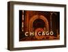 Detail of Neon Sign on Chicago Theater, Chicago, Illinois-null-Framed Photographic Print