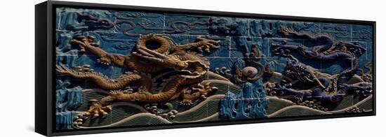Detail of Nine-Dragon Wall, Beihai Park, Beijing, China-null-Framed Stretched Canvas