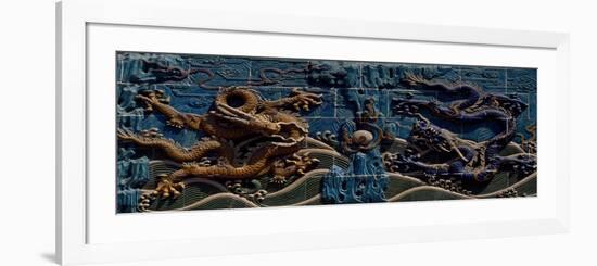 Detail of Nine-Dragon Wall, Beihai Park, Beijing, China-null-Framed Giclee Print