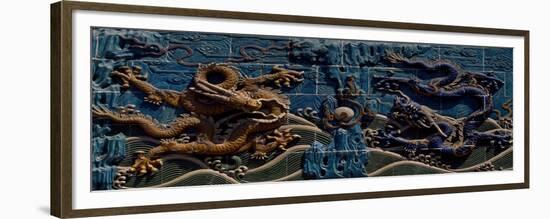 Detail of Nine-Dragon Wall, Beihai Park, Beijing, China-null-Framed Giclee Print