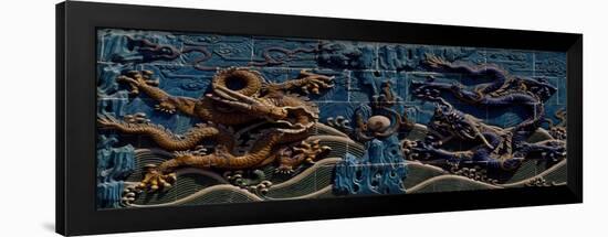 Detail of Nine-Dragon Wall, Beihai Park, Beijing, China-null-Framed Premium Giclee Print