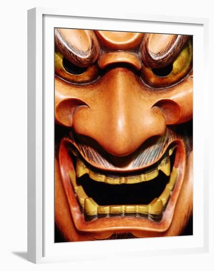 Detail of Noh Mask, Kyoto, Japan-Frank Carter-Framed Premium Photographic Print