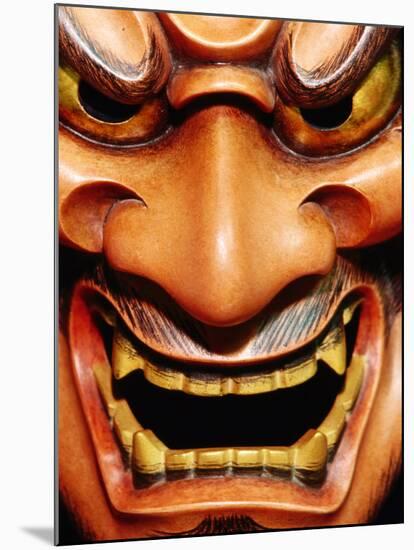 Detail of Noh Mask, Kyoto, Japan-Frank Carter-Mounted Premium Photographic Print