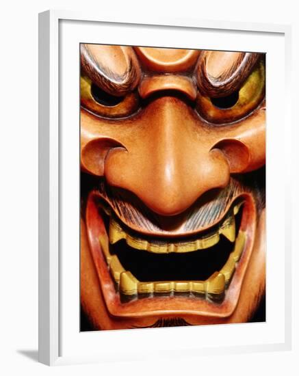 Detail of Noh Mask, Kyoto, Japan-Frank Carter-Framed Photographic Print