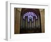 Detail of Notre Dame Cathedral Pipe Organ and Stained Glass Window, Paris, France-Jim Zuckerman-Framed Photographic Print