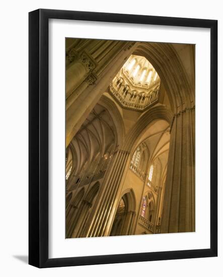 Detail of Octagonal Lantern Tower, Notre Dame Cathedral, Coutances, Cotentin, Normandy, France-Guy Thouvenin-Framed Photographic Print