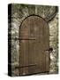 Detail of Old Wooden Door in Stone Wall, Tallinn, Estonia-Nancy & Steve Ross-Stretched Canvas