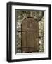 Detail of Old Wooden Door in Stone Wall, Tallinn, Estonia-Nancy & Steve Ross-Framed Photographic Print