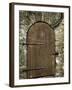 Detail of Old Wooden Door in Stone Wall, Tallinn, Estonia-Nancy & Steve Ross-Framed Photographic Print