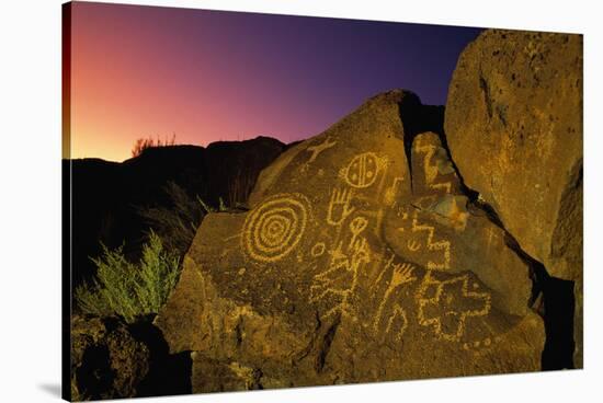 Detail of Petroglyphs at Petroglyph National Monument-Danny Lehman-Stretched Canvas