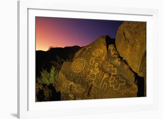 Detail of Petroglyphs at Petroglyph National Monument-Danny Lehman-Framed Photographic Print