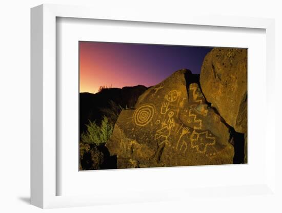 Detail of Petroglyphs at Petroglyph National Monument-Danny Lehman-Framed Photographic Print