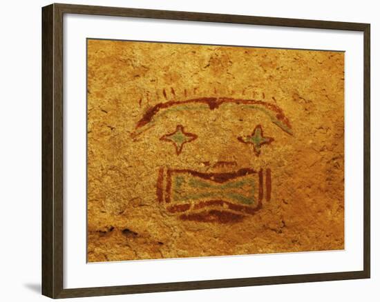 Detail of Pictograph or Rock Painting, the Starry-Eyed Man, Hueco Tanks State Historic Park-Dennis Flaherty-Framed Photographic Print