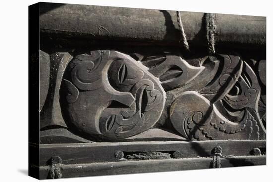 Detail of Polynesian Canoe for Hawaiki Nui Competition, Leeward Islands, French Polynesia-null-Stretched Canvas