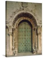 Detail of Portal of Cathedral of San Nicola Pellegrino, Trani, Apulia, Italy, 12th Century-null-Stretched Canvas