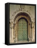 Detail of Portal of Cathedral of San Nicola Pellegrino, Trani, Apulia, Italy, 12th Century-null-Framed Stretched Canvas