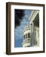 Detail of Portico and Ionic Columns of 25 East Battery, Charleston, South Carolina, USA-James Green-Framed Photographic Print