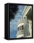 Detail of Portico and Ionic Columns of 25 East Battery, Charleston, South Carolina, USA-James Green-Framed Stretched Canvas