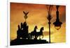 Detail of Quadriga by Johann Gottfriend Schadow atop the Brandenburg Gate in Berlin-Jon Hicks-Framed Premium Photographic Print