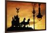 Detail of Quadriga by Johann Gottfriend Schadow atop the Brandenburg Gate in Berlin-Jon Hicks-Framed Premium Photographic Print