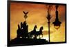 Detail of Quadriga by Johann Gottfriend Schadow atop the Brandenburg Gate in Berlin-Jon Hicks-Framed Premium Photographic Print