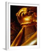 Detail of Reclining Buddha's Head at Wat Pho, Bangkok, Thailand-Ryan Fox-Framed Premium Photographic Print