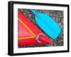 Detail of Red Kayak and Blue Paddle-David Wall-Framed Photographic Print