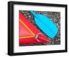 Detail of Red Kayak and Blue Paddle-David Wall-Framed Photographic Print