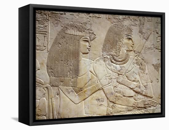 Detail of Relief Decorations of Hypostyle Hall, Ramos and His Wife-null-Framed Stretched Canvas