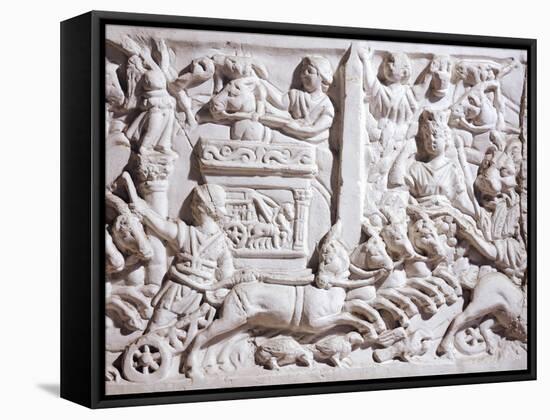 Detail of Relief Depicting Races in Circus,-null-Framed Stretched Canvas