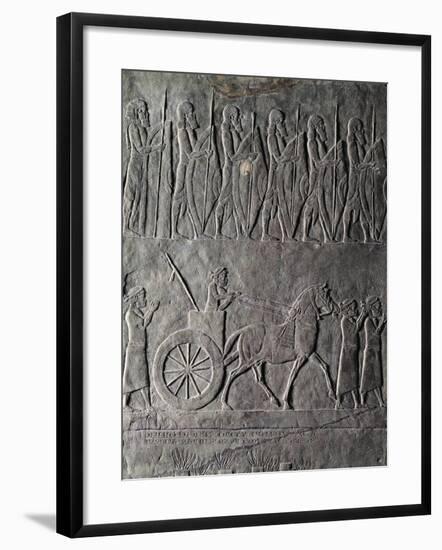 Detail of Relief Depicting Siege and Destruction of Susa, from Ancient Nineveh, Iraq-null-Framed Giclee Print