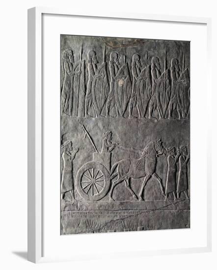 Detail of Relief Depicting Siege and Destruction of Susa, from Ancient Nineveh, Iraq-null-Framed Giclee Print