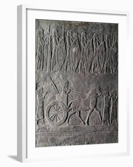 Detail of Relief Depicting Siege and Destruction of Susa, from Ancient Nineveh, Iraq-null-Framed Giclee Print